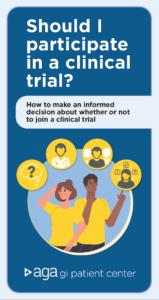 Cover for Should I participate in a clinical trial brochure cover brochure